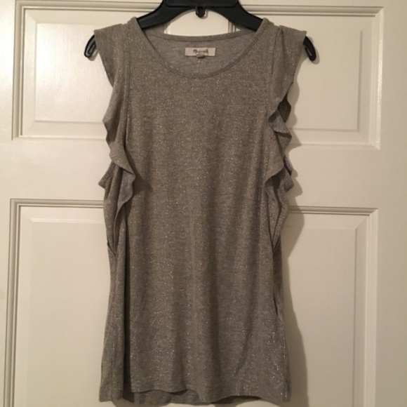 Madewell Metallic Ruffle Tank! - Picture 3 of 6